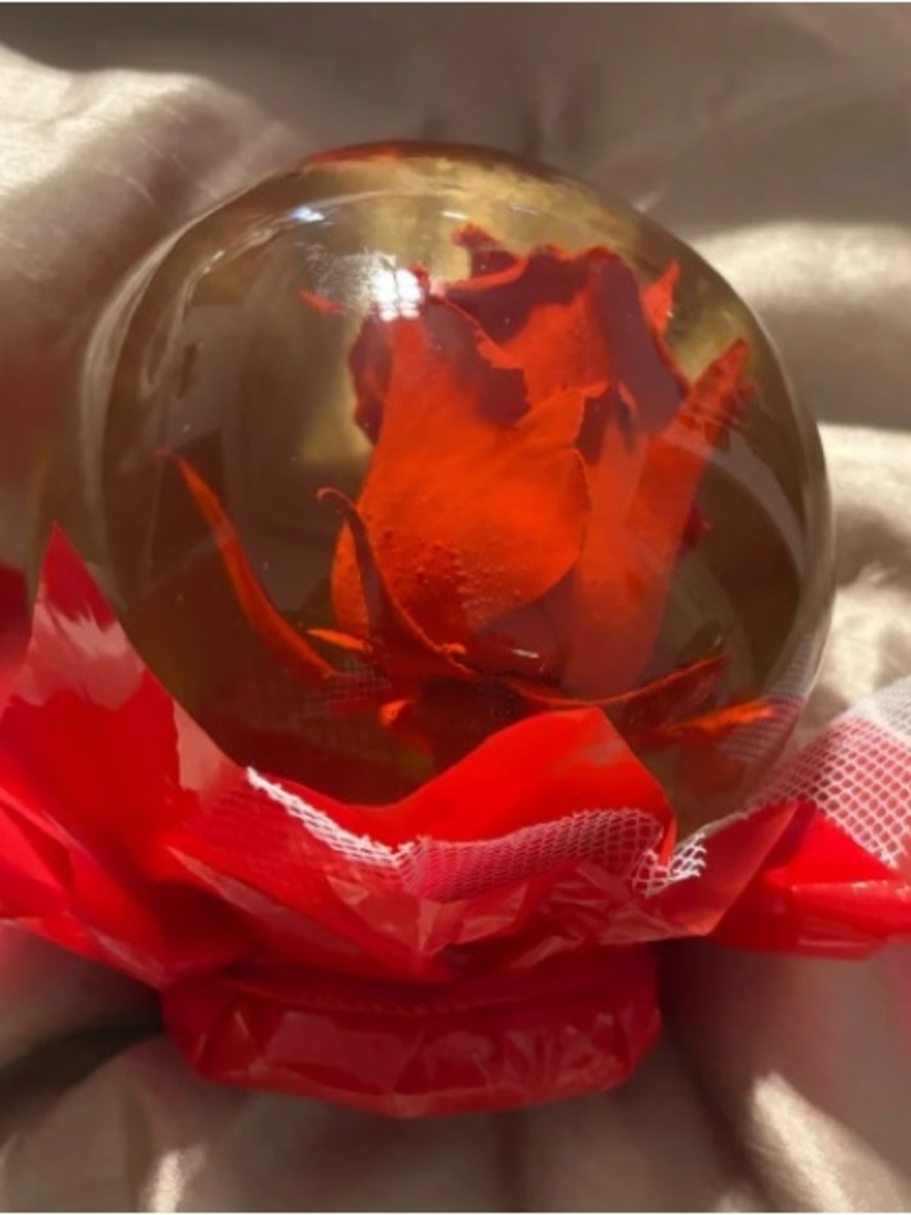 Red Rose Glass Accent Sphere - Home Accents Vase